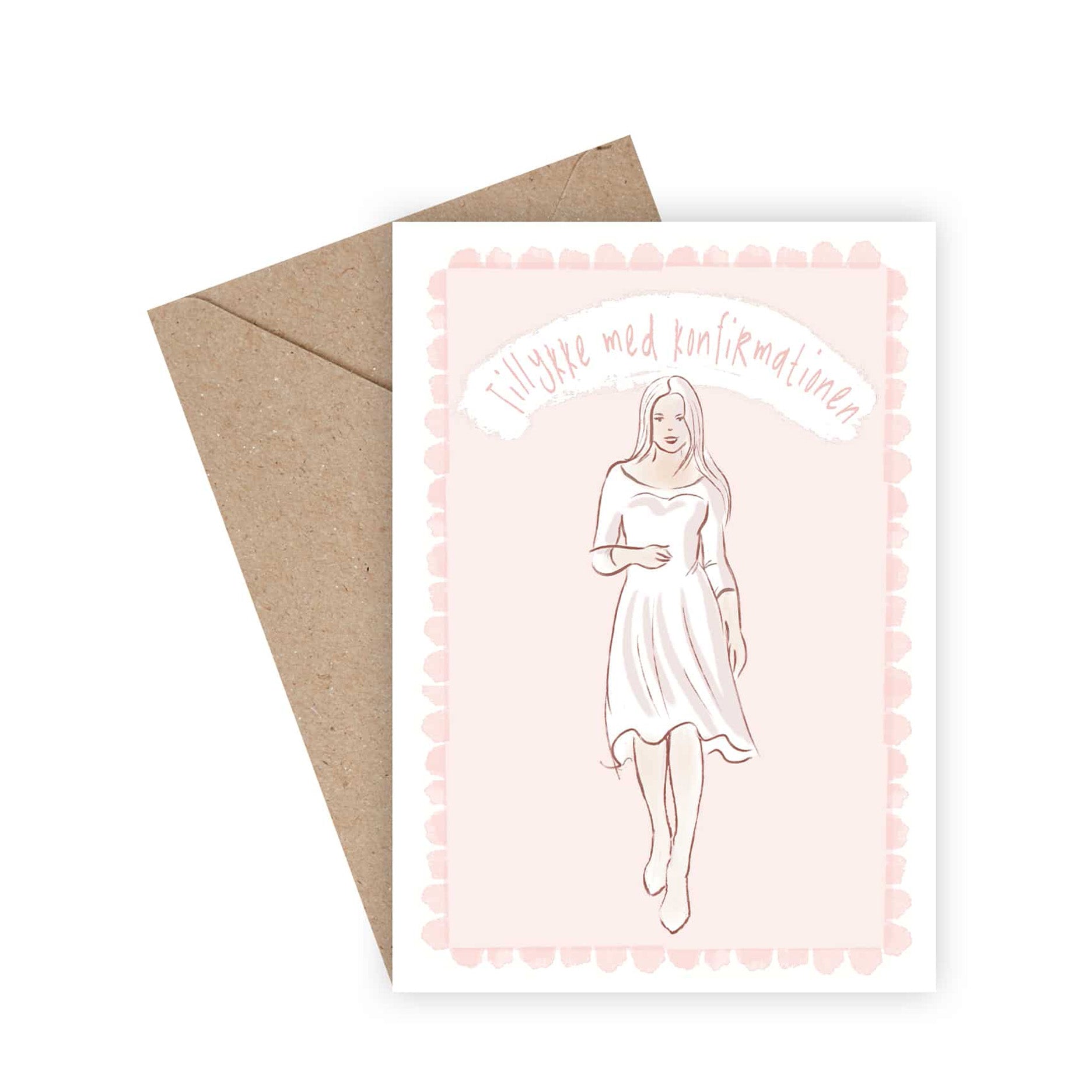 Tillykke med konfirmationen pige A6 kort